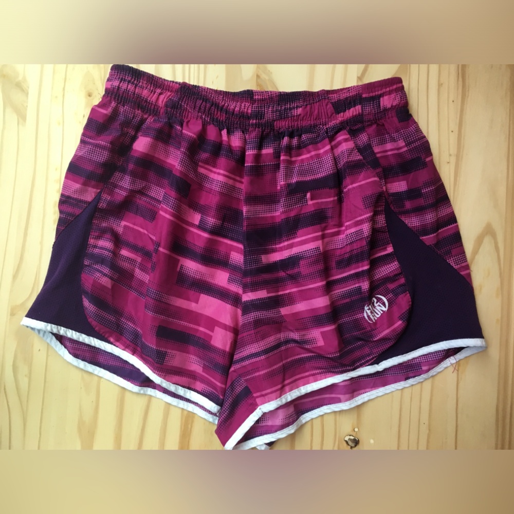Athletic Pink Patterned Running Shorts Women’s With Liner Athletic Performance